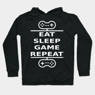 Eat, Sleep, Game, Repeat (white) Hoodie